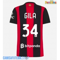 Camisa de time de futebol AC Milan Mario Gila #34 Replicas 1º Equipamento Feminina 2026-27 Manga Curta